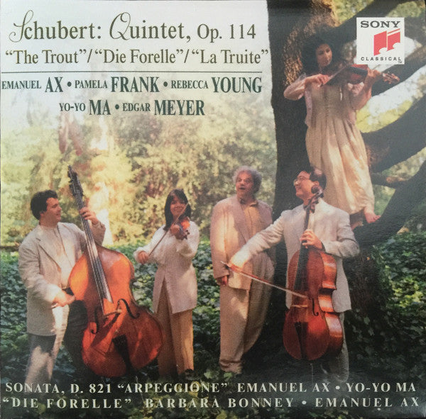 Franz Schubert, Emanuel Ax, Pamela Frank, Rebecca Young, Yo-Yo Ma, Edgar Meyer, Barbara Bonney : Quintet Op. 114 "The Trout"/"Die Forelle"/"La Truite" (CD, Album, SBM)