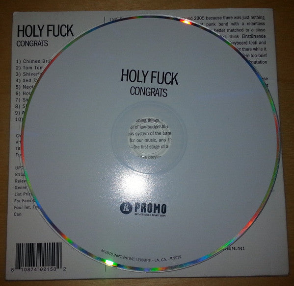 Holy Fuck : Congrats (CD, Album, Promo)