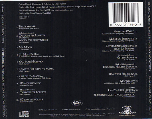 Dick Hyman : Moonstruck (Original Motion Picture Soundtrack) (CD, Album)
