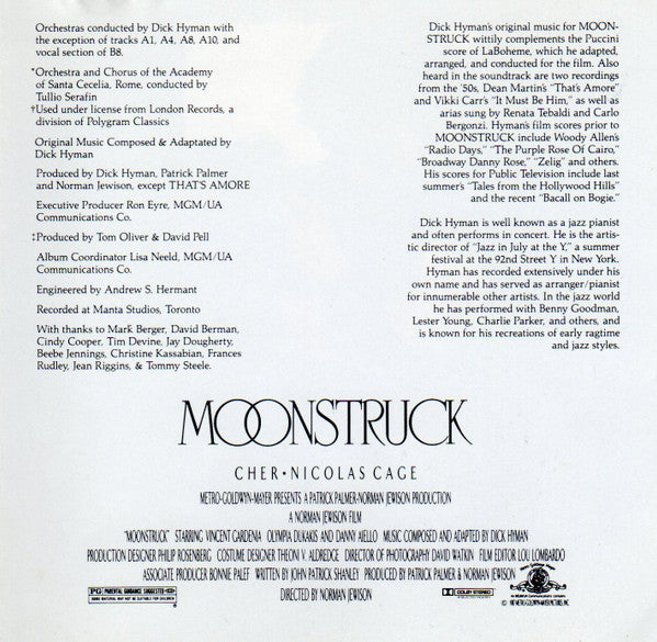 Dick Hyman : Moonstruck (Original Motion Picture Soundtrack) (CD, Album)