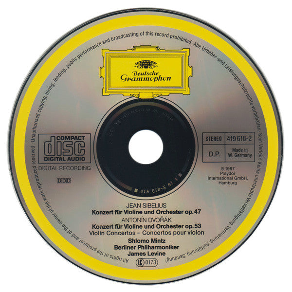 Jean Sibelius, Antonín Dvořák, Berliner Philharmoniker, Shlomo Mintz, James Levine (2) : Violinkonzerte (Violin Concertos) (CD, Album)