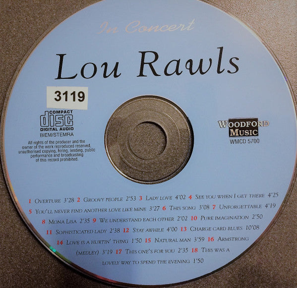 Lou Rawls : In Concert - You'll Never FInd Another Love Like Mine (CD, Comp)