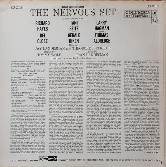 Tommy Wolf, Fran Landesman : The Nervous Set - The Original Broadway Cast (LP, Album)