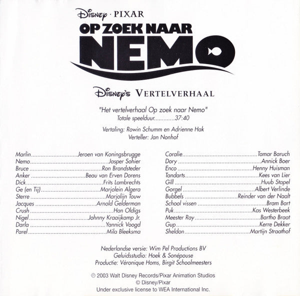 Various : Op Zoek Naar Nemo (CD)