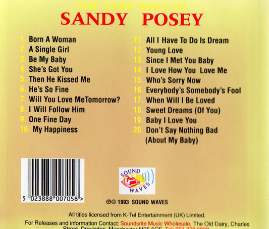 Sandy Posey : The Very Best Of (CD, Comp)