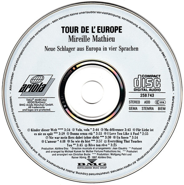 Mireille Mathieu : Tour De L'Europe (CD, Album)