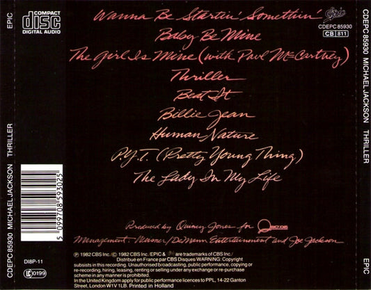 Michael Jackson : Thriller (CD, Album, RP)