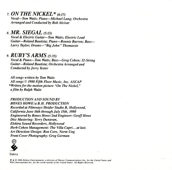 Tom Waits : Heartattack And Vine (CD, Album, RE)