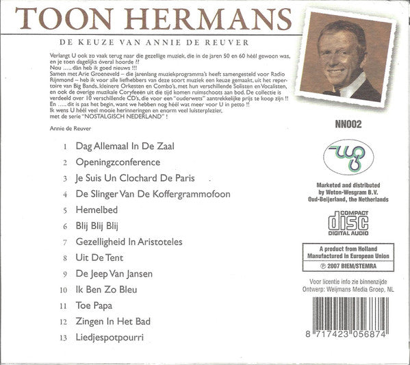 Toon Hermans : De Keuze Van Annie de Reuver (CD, Comp)
