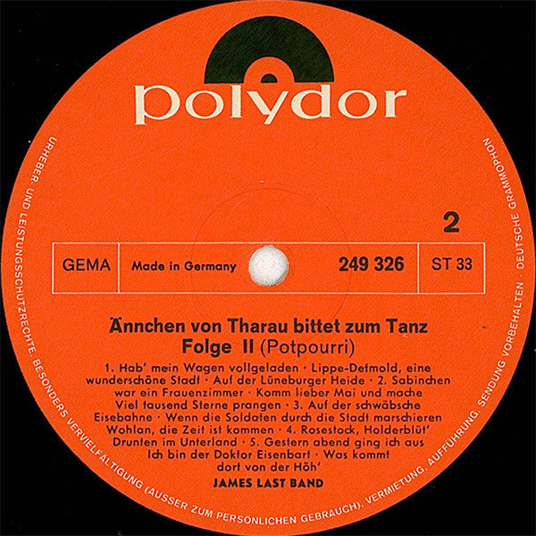 James Last : Ännchen Von Tharau Bittet Zum Tanz 2 (LP, Album, Mixed)