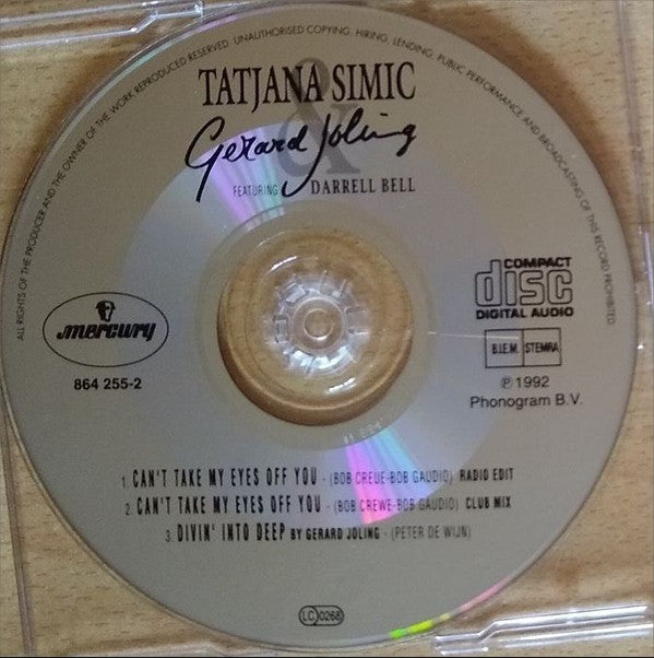 Tatjana Simic & Gerard Joling : Can't Take My Eyes Off You (CD, Maxi)