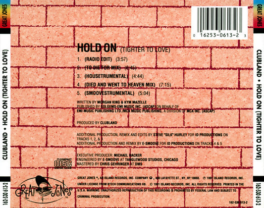 Clubland : Hold On (Tighter To Love) (CD, Maxi)