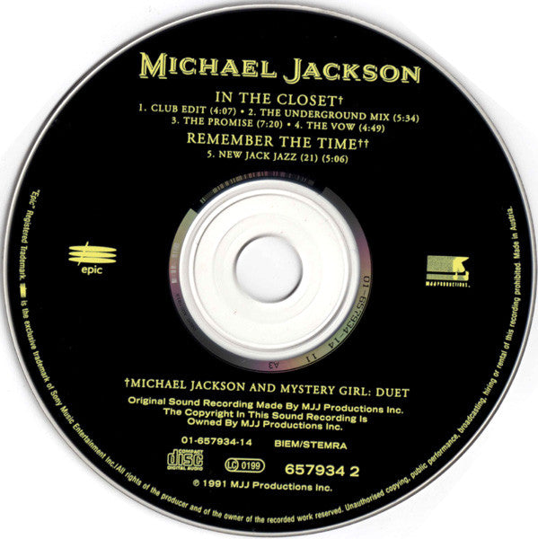 Michael Jackson : In The Closet (CD, Maxi)