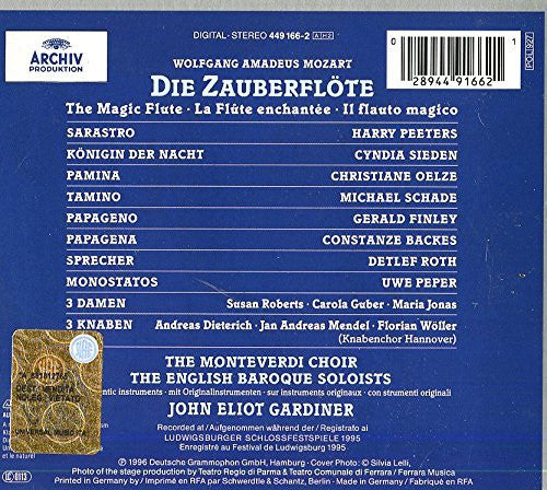 Wolfgang Amadeus Mozart - Christiane Oelze · Michael Schade · Cyndia Sieden · Gerald Finley · Harry Peeters · The Monteverdi Choir · The English Baroque Soloists · John Eliot Gardiner : Die Zauberflöte (2xCD, Album + Box, Sli)