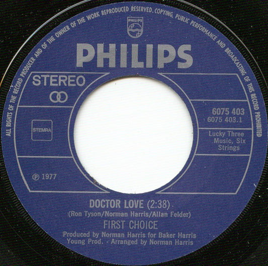 First Choice : Doctor Love (7", Single)