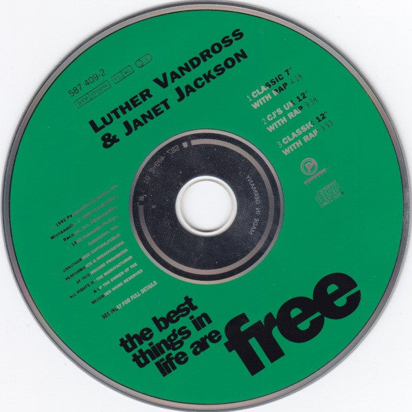 Luther Vandross & Janet Jackson : The Best Things In Life Are Free (CD, Single)