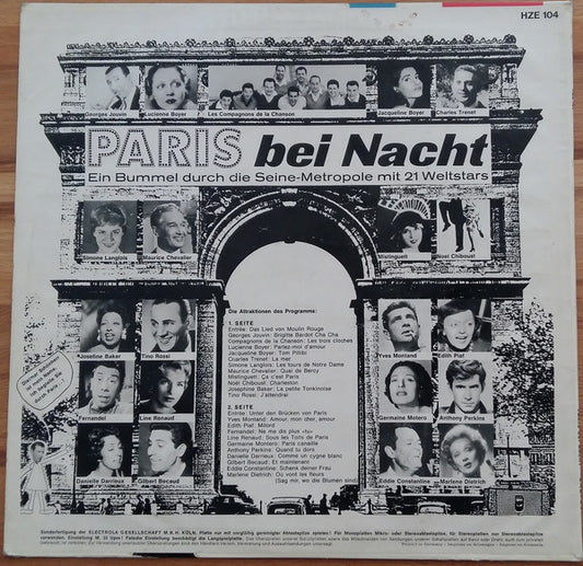 Various : Paris Bei Nacht - Ein Bummel Durch Die Seine-Metropole Mit 21 Weltstars (LP, Comp)