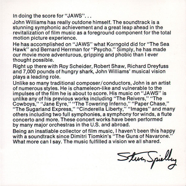 John Williams (4) : Jaws (Music From The Original Motion Picture Soundtrack) (CD, Album, RE)