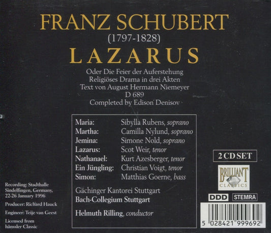 Franz Schubert : Lazarus (2xCD)