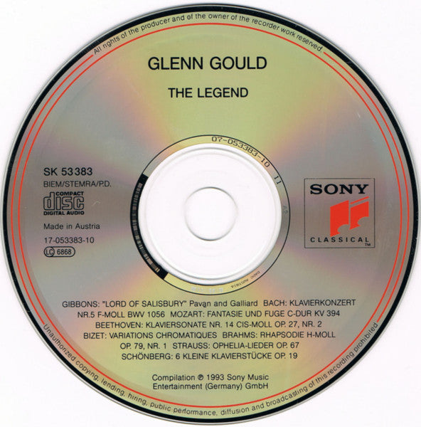 Glenn Gould : The Legend (CD, Comp)