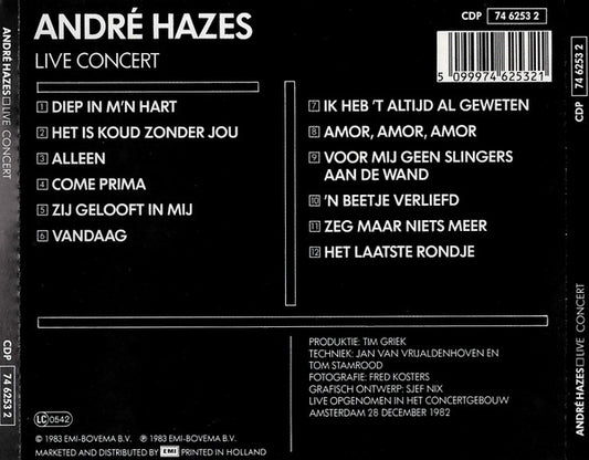 André Hazes : Live Concert (CD, Album)