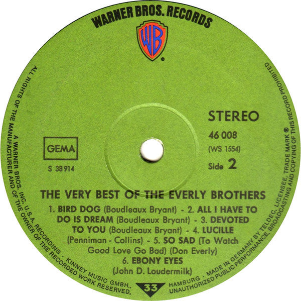Everly Brothers : The Very Best Of The Everly Brothers (LP, Album, RE)