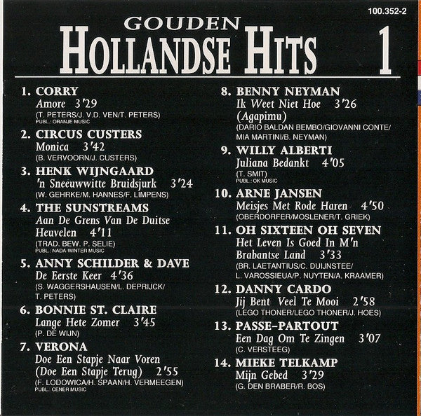 Various : Gouden Hollandse Hits 1 (CD, Comp)