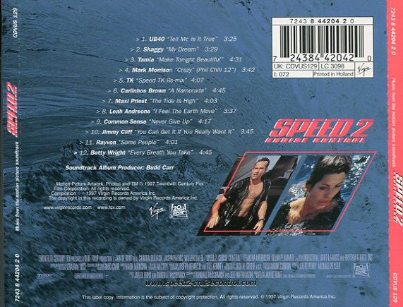 Various : Speed 2: Cruise Control - Original Motion Picture Soundtrack (CD, Comp)