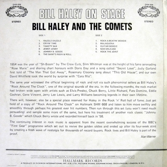 Bill Haley And His Comets : Bill Haley On Stage (LP, Album)