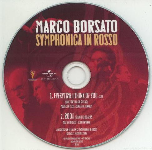 Marco Borsato Met Lucie Silvas / Marco Borsato : Everytime I Think Of You / Rood (Live) (CDr, Single, Promo)