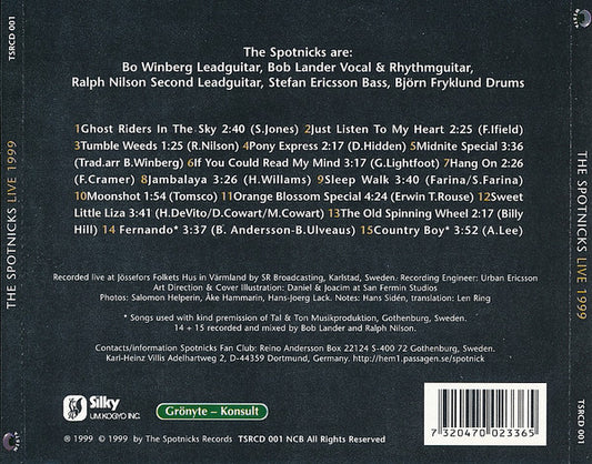 The Spotnicks : Live 1999 (CD, Album)