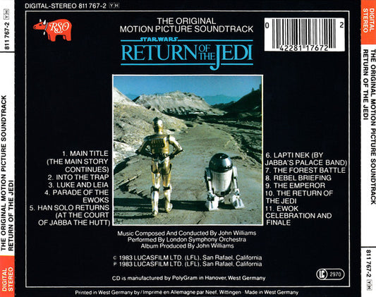 John Williams (4) : Star Wars · Return Of The Jedi (The Original Motion Picture Soundtrack) (CD, Album, Red)