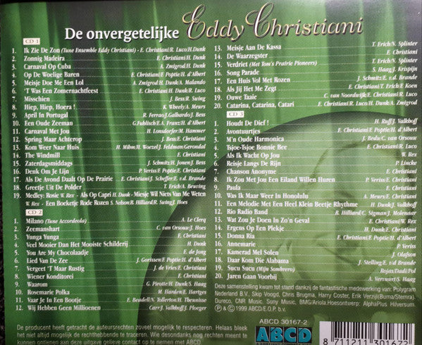 Eddy Christiani : De Onvergetelijke Eddy Christiani - Het Meest Complete Werk Ooit Verschenen (3xCD, Comp)