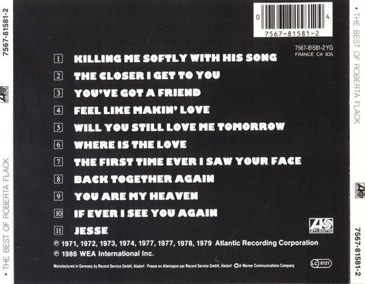 Roberta Flack : The Best Of Roberta Flack (CD, Comp, RE)