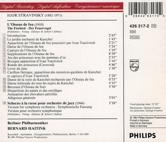 Igor Stravinsky / Berliner Philharmoniker, Bernard Haitink : The Firebird • Scherzo À La Russe (CD, Album)