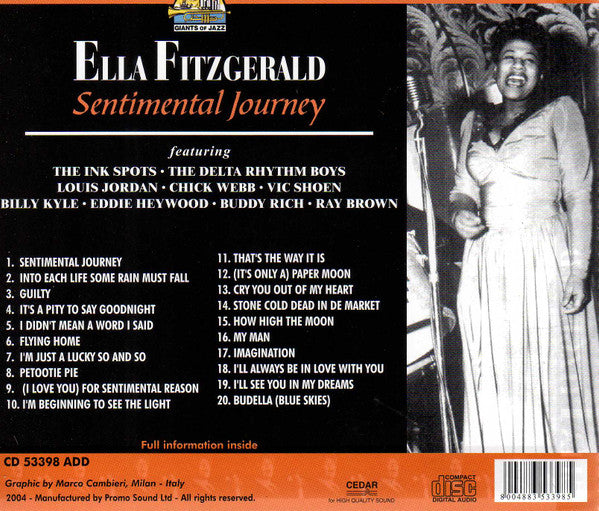 Ella Fitzgerald : Sentimental Journey (CD, Comp)