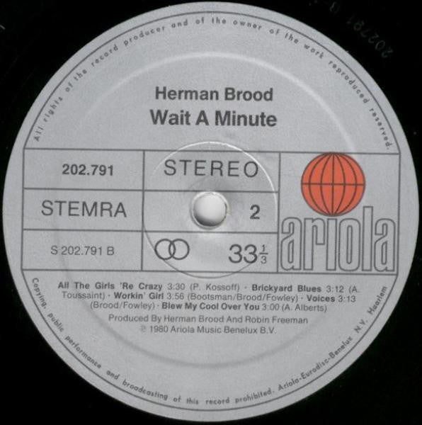 Herman Brood : Wait A Minute... (LP, Album)