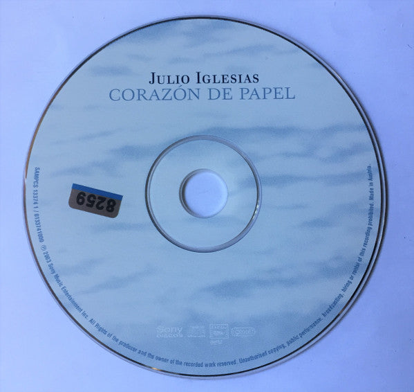 Julio Iglesias : Corazón De Papel (CD, Single, Promo)