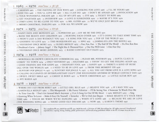 Carpenters : The Essential Collection (1965 - 1997) (4xCD, Comp, RE)