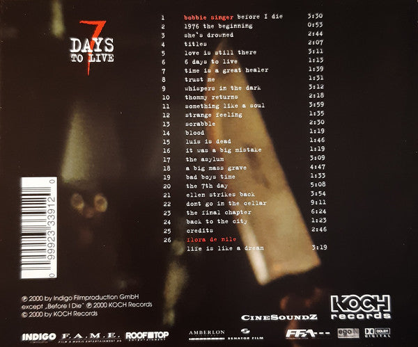 Egon Riedel : 7 Days To Live (Music From The Original Motion Picture Soundtrack) (CD)