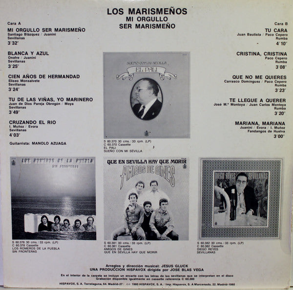 Los Marismeños : Mi Orgullo Ser Marismeño (LP, Album)