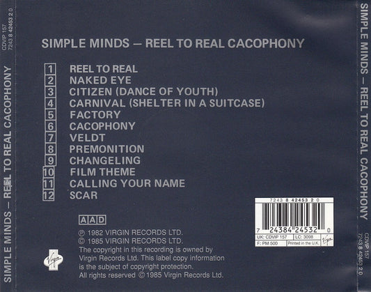 Simple Minds : Real To Real Cacophony (CD, Album, RE)