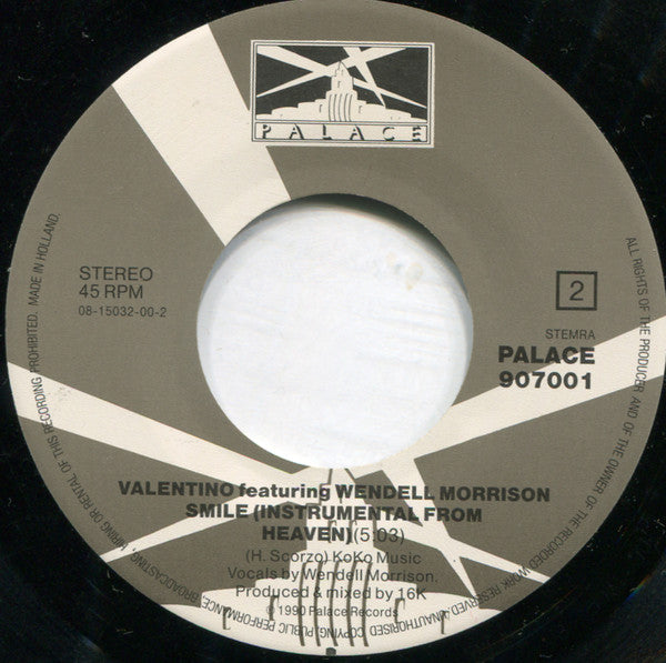 Valentino (5) Featuring Wendell Morrison : Smile (7", Single)