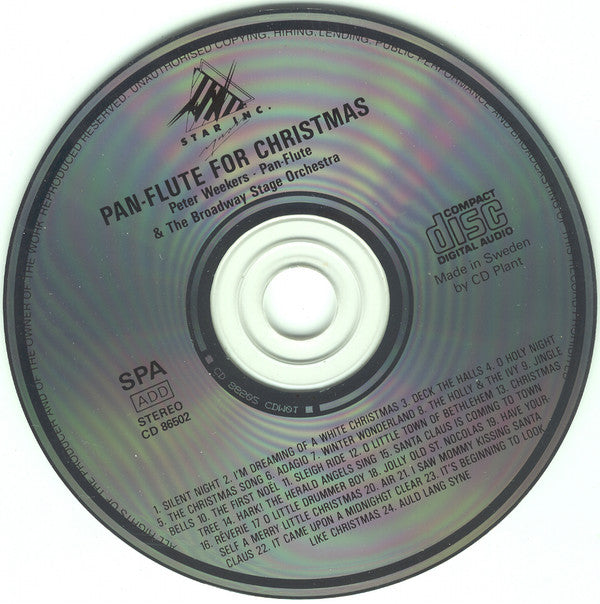 Peter Weekers & The Broadway Stage Orchestra : Pan Flute For Christmas (CD, Album)