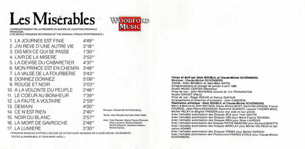 Alain Boublil And Claude-Michel Schönberg : Les Misérables (CD, Album)