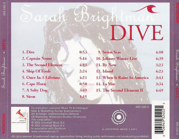 Sarah Brightman : Dive (CD, Album, RE)
