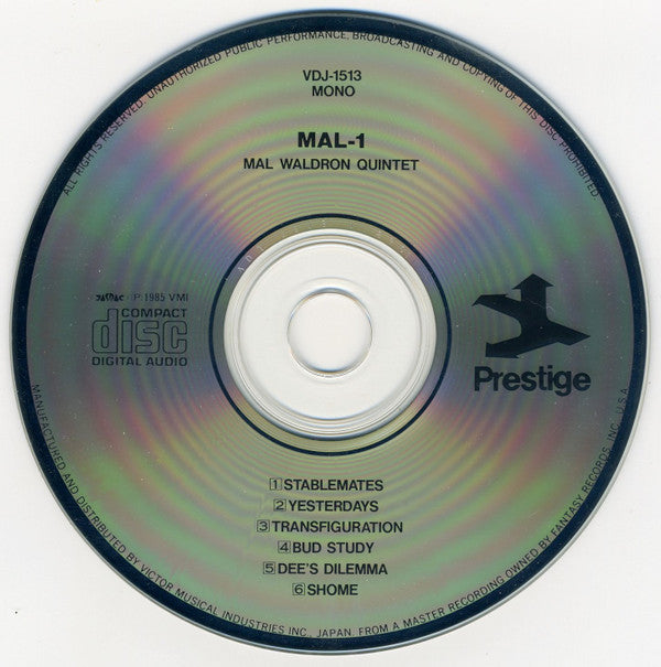 Mal Waldron Quintet : Mal-1 (CD, Album, Mono, RE, RM)