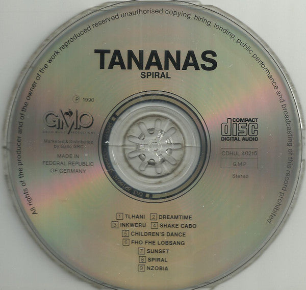 Tananas : Spiral (CD, Album)