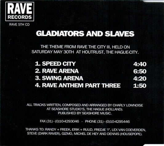 Gladiators & Slaves, Charly Lownoise : Speed City (CD, Maxi)