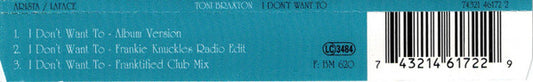 Toni Braxton : I Don't Want To (CD, Single)